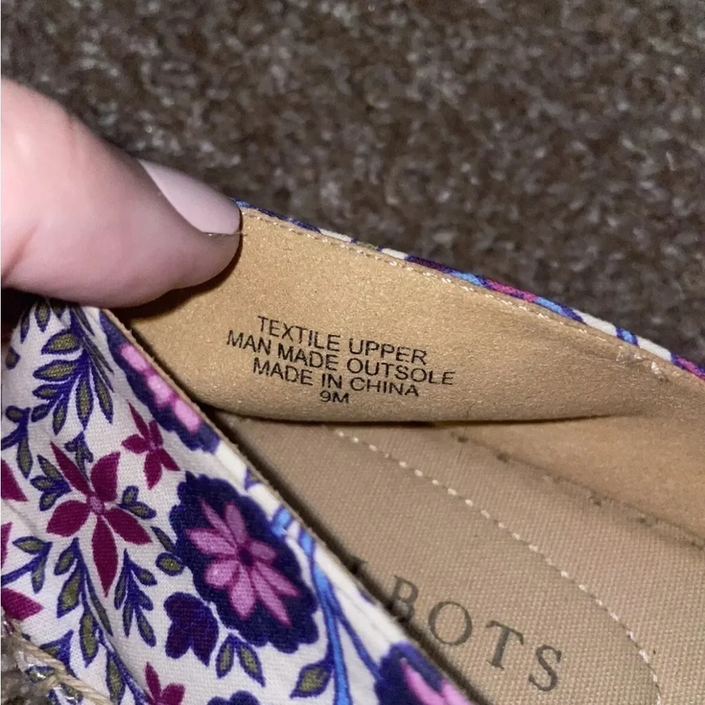 Talbots Izzy Cinched Floral Espadrille‎ Flats Size 9